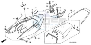 VFR800A9 UK - (E / ABS MME) drawing REAR COWL