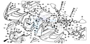 VTR1000F SUPER HAWK drawing COWL