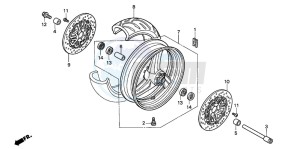 VTR1000F FIRE STORM drawing FRONT WHEEL