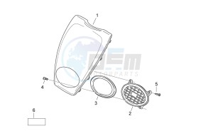 Scarabeo 50 2t e2 (eng. piaggio) drawing Front body III - Front cover