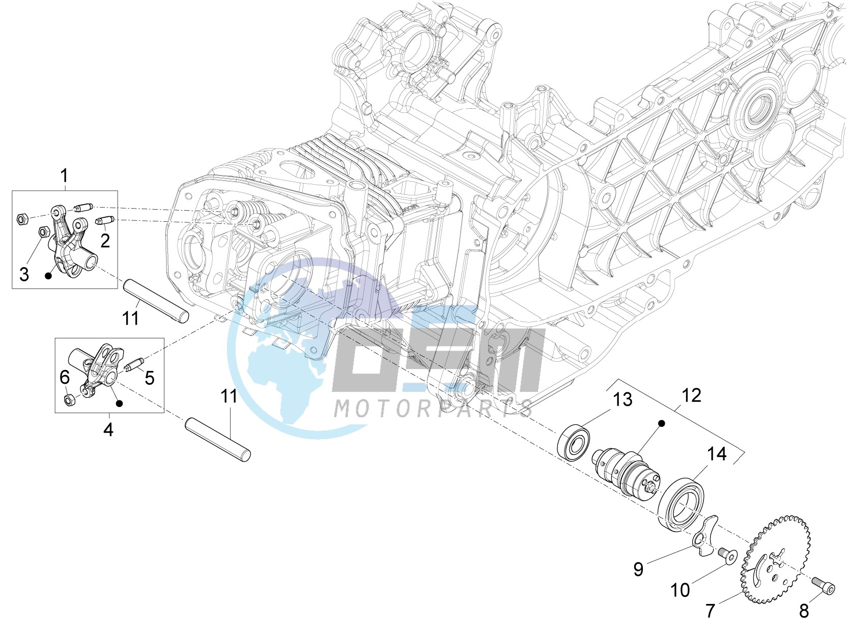 Camshaft - Rocking levers support unit