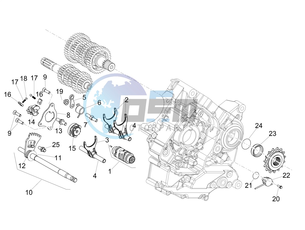 Gear box / Selector / Shift cam