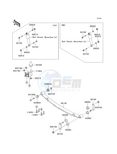 KAF 620 M [MULE 4010 4X4] (M9F) M9F drawing REAR SUSPENSION