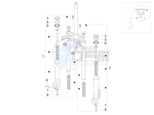 Beverly 300 ie ABS E4 (EMEA) drawing Fork's components (Mingxing)