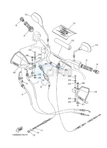 YBR125EGS (43BB) drawing STEERING HANDLE & CABLE