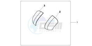 XL1000VA drawing PANNIER SCUFF PAD SET A