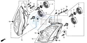 VFR800A drawing HEADLIGHT (CM,U)