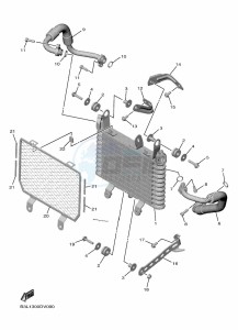 YZF1000 YZF-R1 (B3LS) drawing OIL COOLER