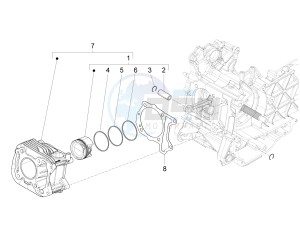 LIBERTY 125 4T E4 POSTE (EMEA) drawing Cylinder-piston-wrist pin unit