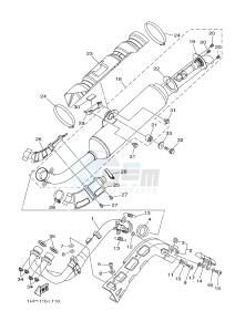 YFM550FWA YFM550DE GRIZZLY 550 (1NPC) drawing EXHAUST