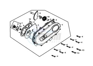 FIDDLE II 50 (25 KM/H) (AF05W4-NL) (E4) (L8-M0) drawing L. CRANK CASE COVER / FIDDLE II 50 (25 KM/H) (AF05W4-NL) (E4) (L8-M0)