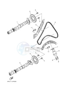 YXZ1000R SS YXZ10YESJ YXZ1000R SS (B0F3) drawing CAMSHAFT & CHAIN