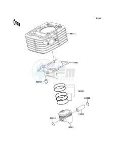 KLX125 KLX125CBF GB XX (EU ME A(FRICA) drawing Cylinder/Piston(s)