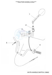 YFM450FWBD YFM45KPXK (BB5D) drawing WVTA HANDLE SWITCH, CABLE