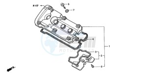 CB600F2 HORNET S drawing CYLINDER HEAD COVER (CB600F2/F22)