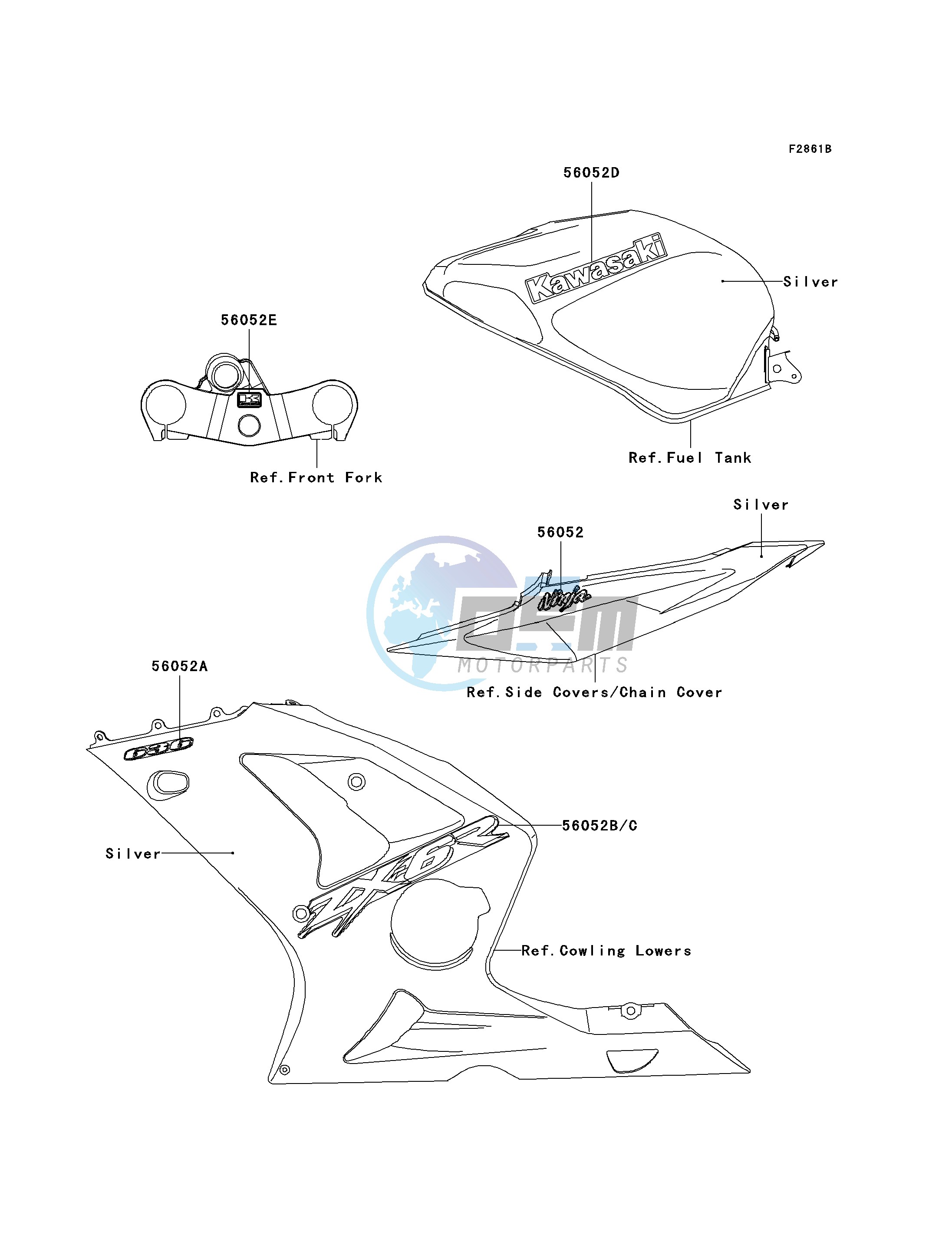 DECALS-- SILVER- --- ZX636-B1- -