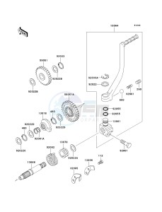 KL 125 D [KLR125] (D20-D22) [KLR125] drawing KICKSTARTER MECHANISM