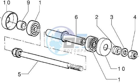 Front wheel component parts - (Disc brake version)