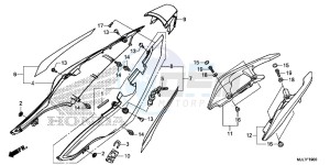 NC750DE Integra - NC750D Europe Direct - (ED) drawing REAR COWL