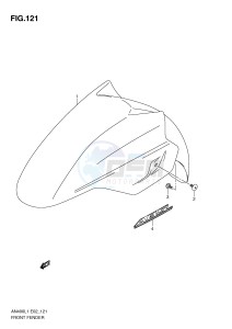 AN400 (E2) Burgman drawing FRONT FENDER (AN400ZAL1 E19)