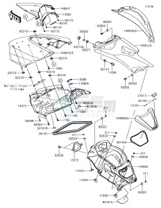 JET SKI ULTRA LX JT1500KHF EU drawing Hull Middle Fittings