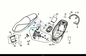 FIDDLE IV 50 (XG05W1-EU) (E5) (M1-M3) drawing SEAT - REAR CARRIER