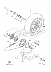 TRACER 700 MTT690-U (B1K2) drawing REAR WHEEL