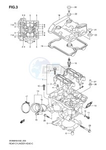 SV650 (E2) drawing REAR CYLINDER HEAD