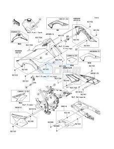 KLX 140 A [KLX140] (A8F-A9FA) A9FA drawing SIDE COVERS_CHAIN COVER