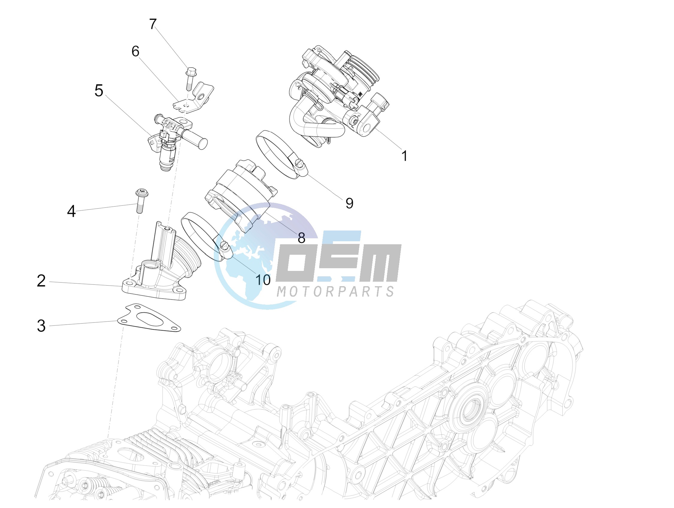 Throttle body - Injector - Union pipe