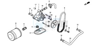 VT1100C2 drawing OIL FILTER/OIL PUMP