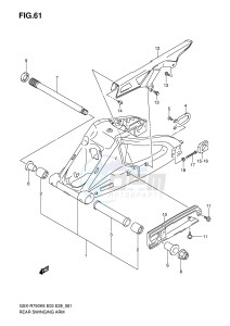 GSX-R750 (E3-E28) drawing REAR SWINGING ARM