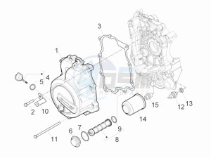 MP3 125 yourban erl drawing Flywheel magneto cover - Oil filter