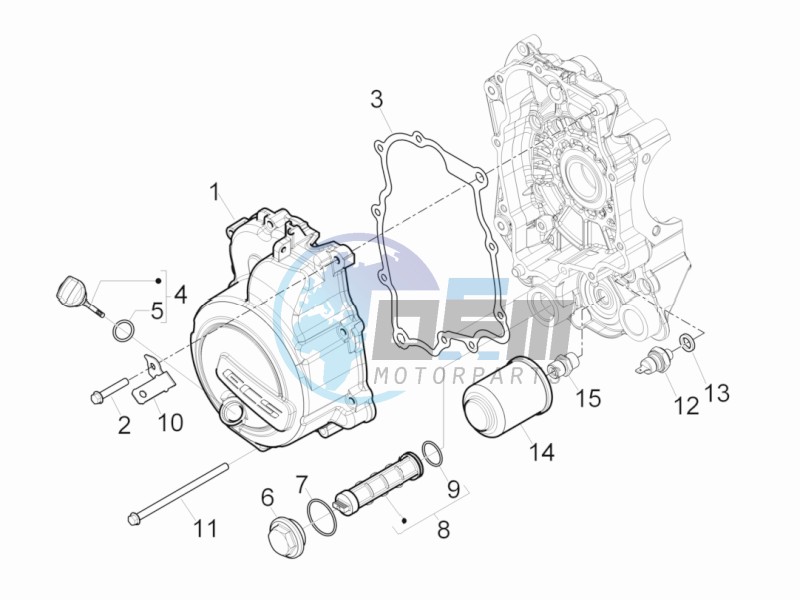 Flywheel magneto cover - Oil filter