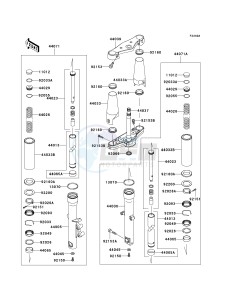 VN 900 D[VULCAN 900 CLASSIC LT] (6F-9F) D9F drawing FRONT FORK-- JKAVN2D1 7A010828 - - -