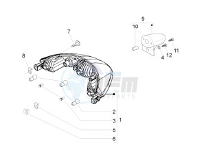 Beverly 500 Cruiser e3 2007-2012 drawing Tail light - Turn signal lamps