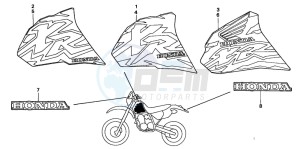 XR400R drawing MARK (XR400RT/V/W)