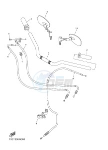 XVS950CU XV950R XV950 R-SPEC (2DX7) drawing STEERING HANDLE & CABLE