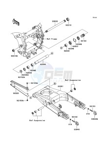 ZZR1400 ABS ZX1400B6F FR GB XX (EU ME A(FRICA) drawing Swingarm