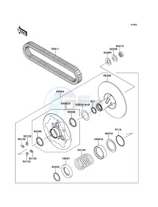 KVF360_4X4 KVF360ABF EU GB drawing Driven Converter/Drive Belt