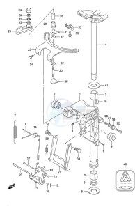 DF 9.9A drawing Swivel Bracket - Non-Remote Control