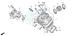 CBR125RS drawing CYLINDER HEAD (CBR125R/RS/RW5/RW6/RW8)