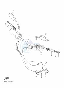 MT-25 MTN250-A (BGJ1) drawing STEERING HANDLE & CABLE