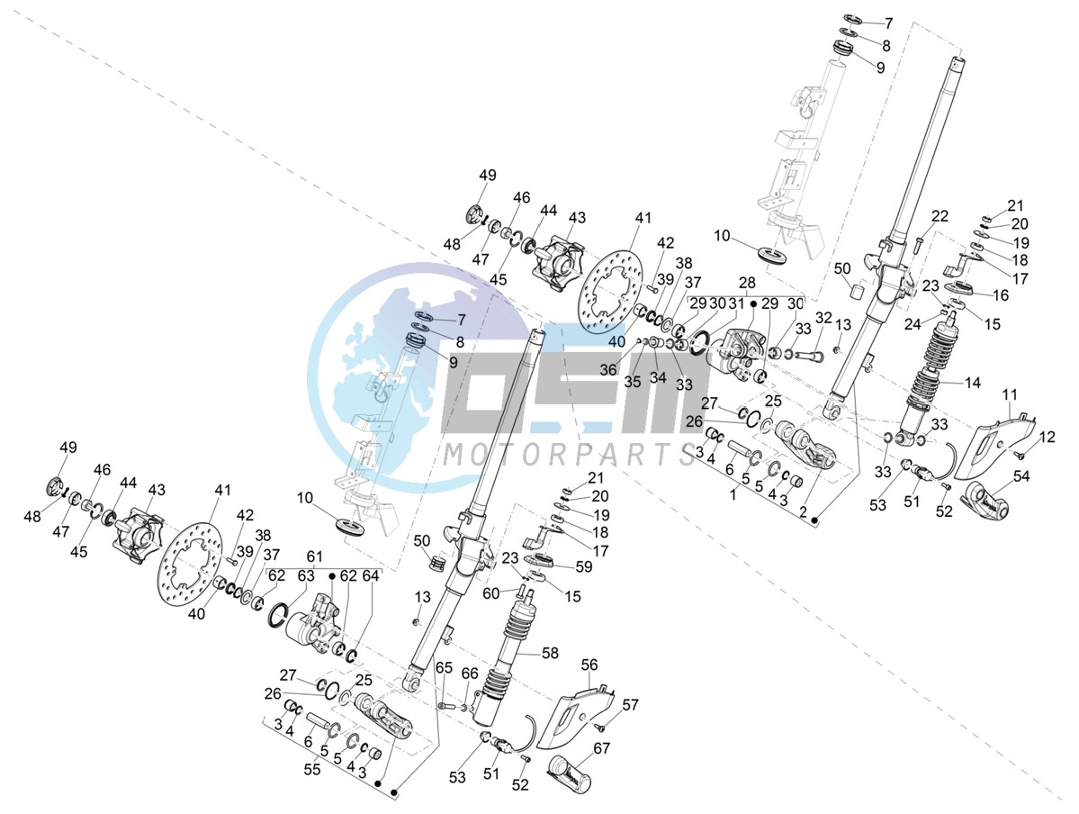 Fork/steering tube - Steering bearing unit