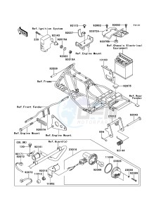 KLF250 KLF250-A3 EU GB drawing Frame Fittings