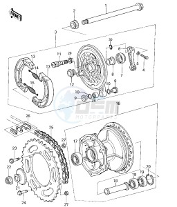 KX 125 A (A4-A5) drawing REAR HUB_BRAKE_CHAIN -- 78-79 KX125-A4_A5- -