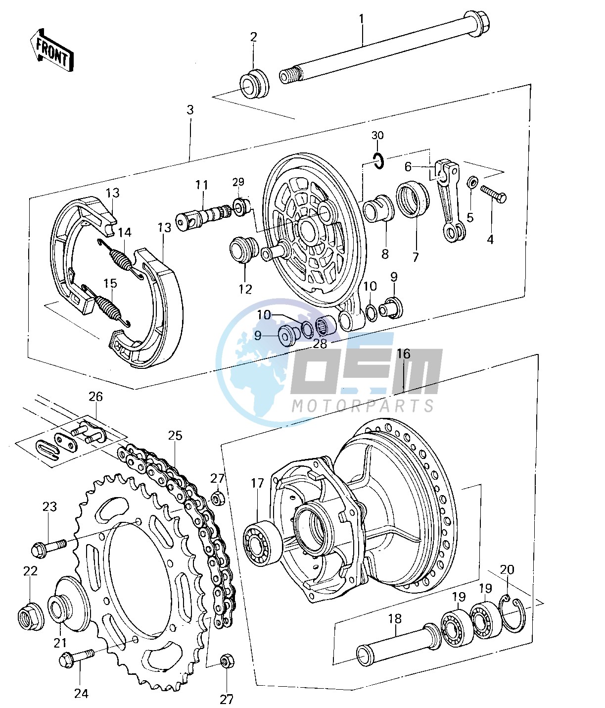 REAR HUB_BRAKE_CHAIN -- 78-79 KX125-A4_A5- -