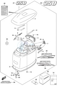 DF 250 drawing Engine Cover (White)