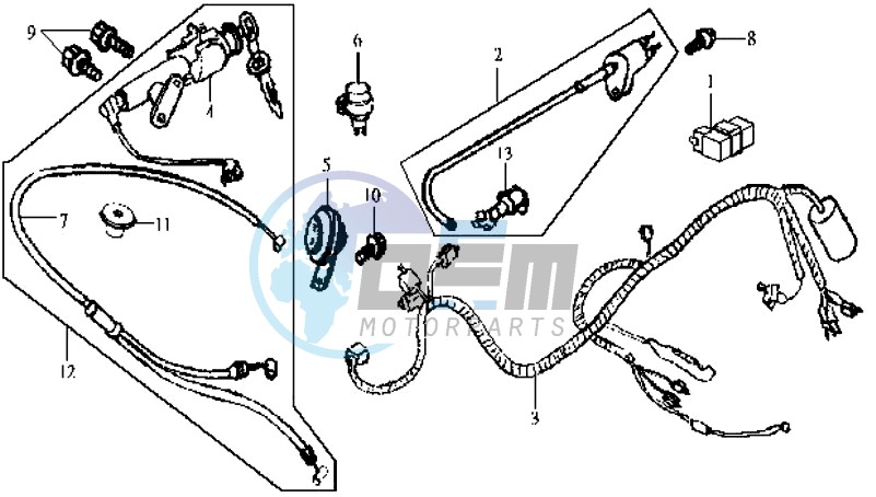 WIRING HARNASS - IGNITION LOCK - CDI UNIT