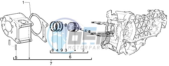 Cylinder-piston-wrist pin assy